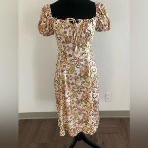 Dizzy Lizzy Los Angeles elastic gathered bust puff Sleeve Dress Sz Medium Summer
